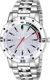HRV Men's Round Dial Silver Strap Analog Watch