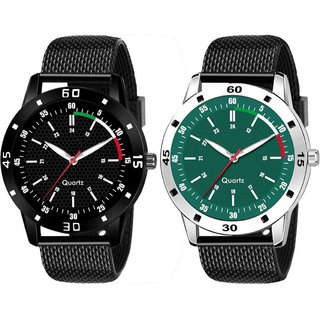                       HRV Men's Round Dial Black Strap Analog Watch                                              