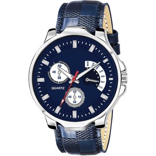                       HRV Men's Round Dial Blue Strap Analog Watch                                              