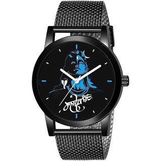                       HRV Men's Round Dial Black Strap Analog Watch                                              