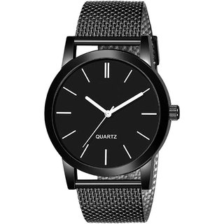                       HRV Men's Round Dial Black Strap Analog Watch                                              