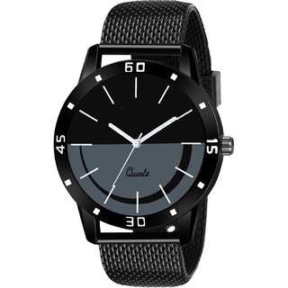                       HRV Men's Round Dial Black Strap Analog Watch                                              
