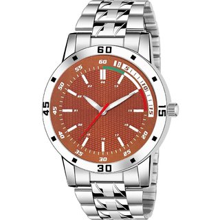                       HRV Men's Round Dial Silver Strap Analog Watch                                              