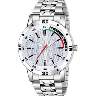                       HRV Men's Round Dial Silver Strap Analog Watch                                              