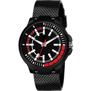                       HRV Men's Round Dial Black Strap Analog Watch                                              