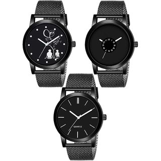                       HRV Men's Round Dial Black Strap Analog Watch                                              