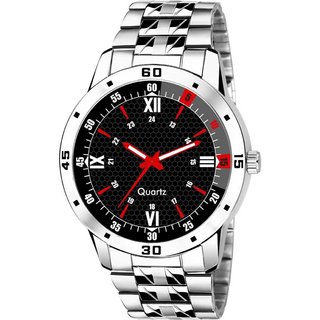                       HRV Men's Round Dial Silver Strap Analog Watch                                              