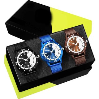 HRV Men's Round Dial Multi Strap Analog Watch HRV Men's Round Dial Multi Strap Analog Watch