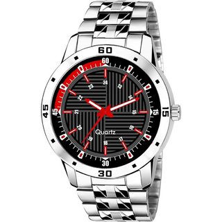                       HRV Men's Round Dial Silver Strap Analog Watch                                              