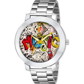                       HRV Men's Round Dial Silver Strap Analog Watch                                              