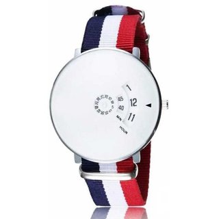                       HRV Men's Round Dial Silver Strap Analog Watch                                              