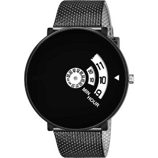                       HRV Men's Round Dial Black Strap Analog Watch                                              