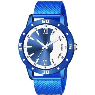                       HRV Men's Round Dial Blue Strap Analog Watch                                              