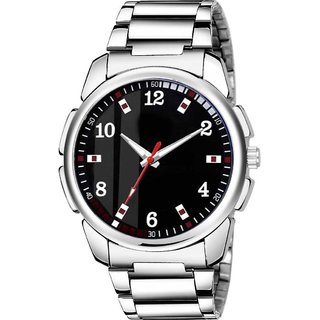                       HRV Men's Round Dial Silver Strap Analog Watch                                              