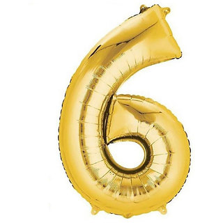                       Hippity Hop Numbers Foil Balloon 16 Inch 6 Number Pack of one Unit Gold                                              