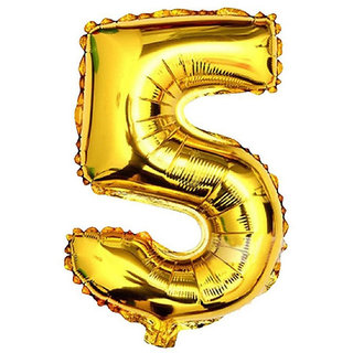                       Hippity Hop Numbers Foil Balloon 32' Inch 5 Number Pack of one Unit Gold                                              