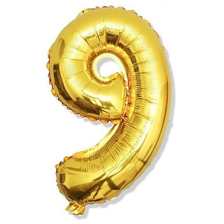                       Hippity Hop Numbers Foil Balloon 32' Inch 9 Number Pack of one Unit Gold                                              