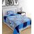 Shakrin Blue Polycotton 3D Printed Single Bedsheet With 1 Pillow Cover