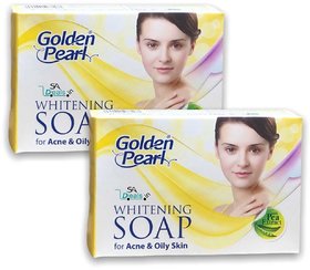 Golden Pearl Whitening Soap For Acne And Oily Skin (New Packaging) (Pack of 2, 100g Each)