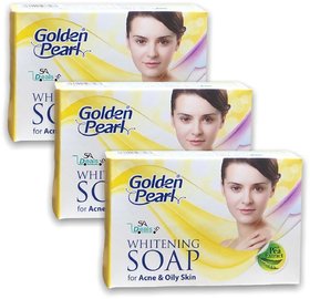 Golden Pearl Whitening Soap For Acne And Oily Skin (New Packaging) (Pack of 3, 100g Each)