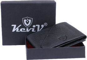 Keviv Mens Artificial Leather Wallet with button lock