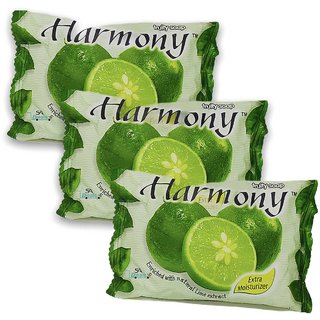                       Harmony Green Lemon Soap For Skin Whitening 75g (Pack Of 3)                                              