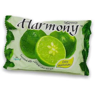                       Harmony Green Lemon Soap For Skin Whitening 75g (Pack Of 5)                                              