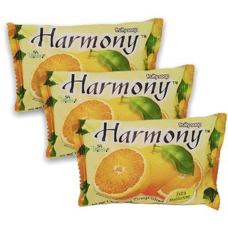                       Harmony Orange Soap For Skin Whitening 75g (Pack of 3)                                              