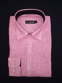 Benzoni men solid formal Pink shirt