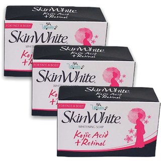                       Skinwhite whitening soap with kojic acid + retinol 90g (Pack Of 3, 90g Each)                                              