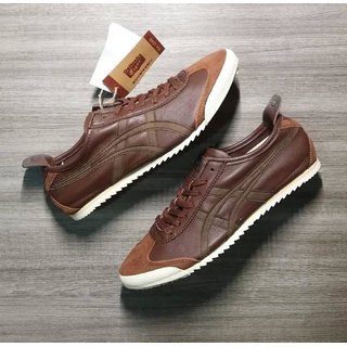 Onitsuka Tiger Sneakers Shoes with coated leather upper for men Brown Shoes