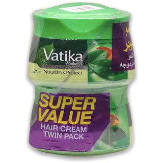                       Dabur Vatika Naturals Nourish and Protect Styling Hair 140ml (Pack Of 2, 140ml Each)                                              