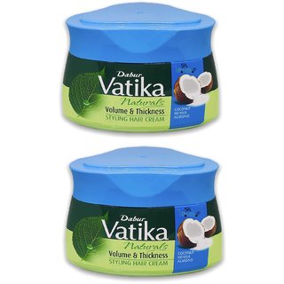 Dabur Vatika Tropical Coconut VolumeThickness For WeakLimp Hair Cream 140ml (Pack Of 2, 140ml Each) Dabur Vatika Tropical Coconut VolumeThickness For WeakLimp Hair Cream 140ml (Pack Of 2, 140ml Each)