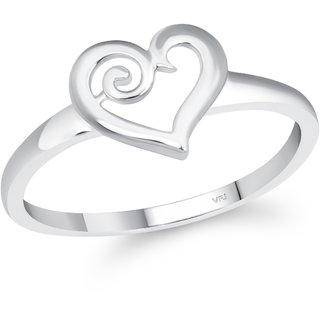                       Vighnaharta Bezel Heart CZ Rhodium Plated Ring for Women [VFJ1630FRR7]                                              