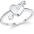 Vighnaharta Stylish Curve Heart Ring CZ Rhodium Plated Alloy Ring for Women and Girls [VFJ1628FRR7]