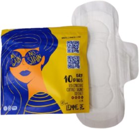 Lemme Be Heavy Flow Day Sanitary Pads I 10 Day Pads 100 Cotton Certified Biodegradable