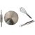 SHIRAZ STAINLESS STEEL COMBO of 4 Pcs(CHAKLA+ BELAN+CHIMTA  WHISKER)