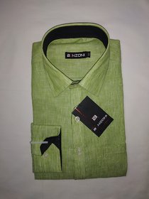 Benzoni men solid formal Green shirt