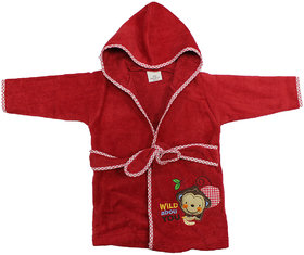 Mom's Pet Premium Soft Bathrobe For Baby Red
