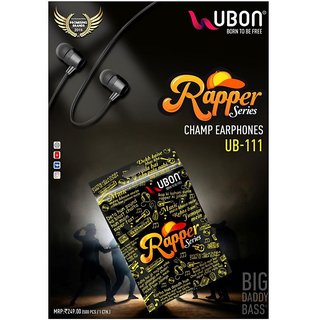 UBON RAPPER SERIES UB 111 CHAMP BIG DADDY BASS 3.5MM JACK EARPHONE Wired Headset ASSORTED COLOR Headphones Earphones