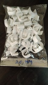20 mm circle cable clip single nails white pack of 50