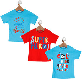 STYLE VALLEY Combo Kids Baby Boy  Baby Girls Printed Round Neck Multicolor T Shirt (Pack of 3)