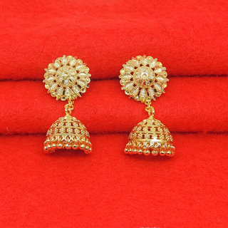                       Traditional 1gm gold and micron plated  jhumkis                                              
