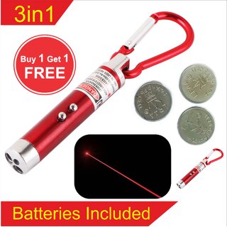                       Eagle Mart 3 in 1 - LED Flashlight + Torch keychain + Laser pointer  (650 nm, Red)                                              