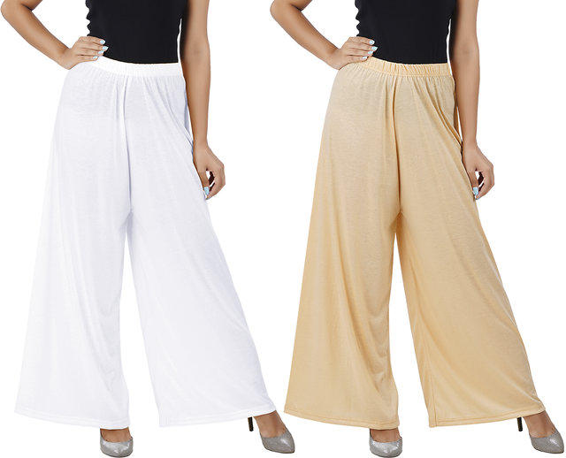 Buy Rayon Palazzo Pant for Women's Combo Set of 2 | Women's Cotton Regular  Fit Pant Palazzo Bottom Free Size (Combo Pack) (Color - Black & Blue, Size  Free Size) at Amazon.in