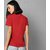 Tigon Women's Solid Round Neck Red Cotton T-Shirt