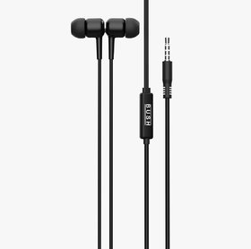 BUSH Wired Stereo Earphones with In-Built Mic, Dynamic Drivers Wired Headset  (Black, In the Ear)