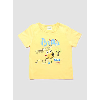                       drLeo Lemon Yellow T-Shirt- Bear Play Time Print                                              