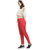 Queenley Soft Pants  Red Combeded Cotton  Pants