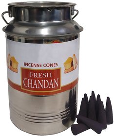 Adhvik (Dolchi Pack of 500 Gram) Premium Fresh chandan/Sandal Fragrance Scented Incense Dhoop Cones